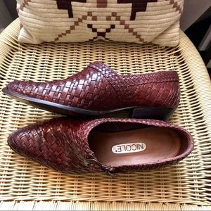 Vintage Woven Leather Loafer Booties